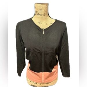 WHBM Cardigan- Color Block - Size M - Zipper Closure